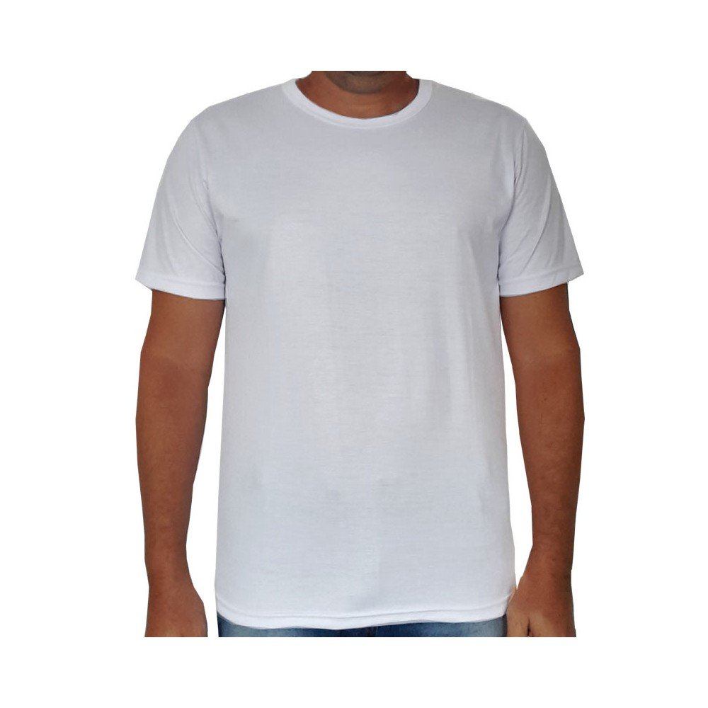 Camiseta Tradicional Branca 100% Poliéster