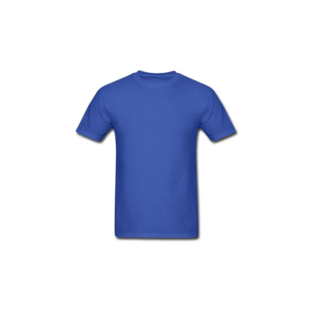 Camiseta Com Reforço Ombro a Ombro Azul Lisa - 100% Algodão Masculina